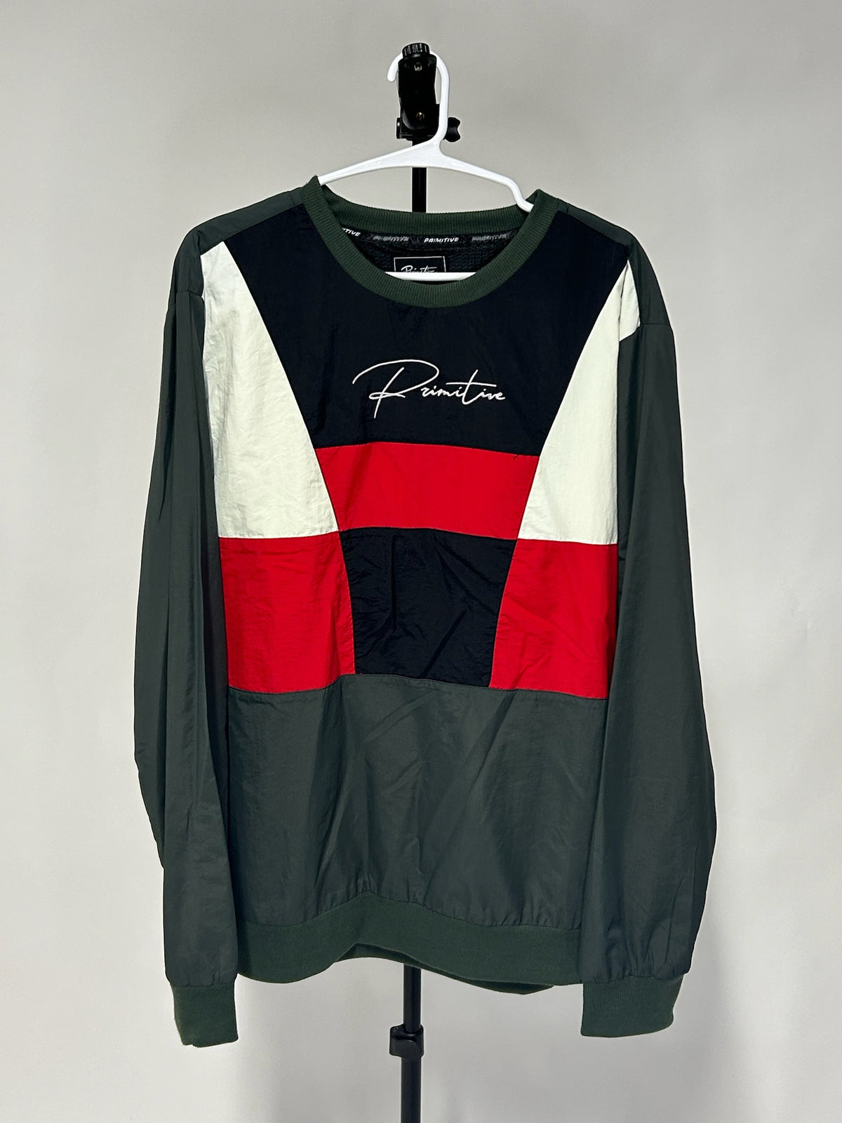 Primitive Green Red Black White Colorblock Windbreaker *pre-owned* SIZE XL - Kicks Collective PA - Primitive - primitive - Apparel - XL - Pre-Owned - No Box