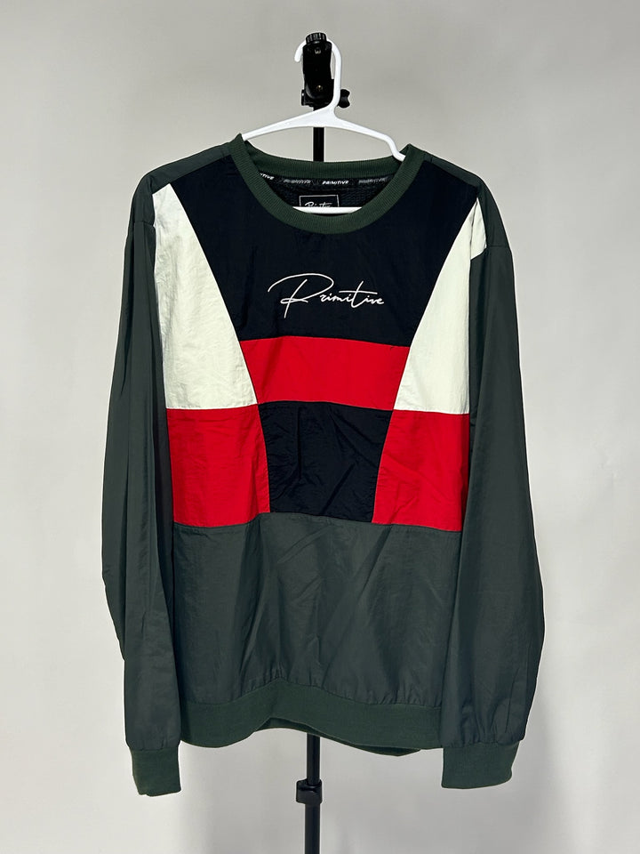 Primitive Green Red Black White Colorblock Windbreaker *pre-owned* SIZE XL - Kicks Collective PA - Primitive - primitive - Apparel - XL - Pre-Owned - No Box