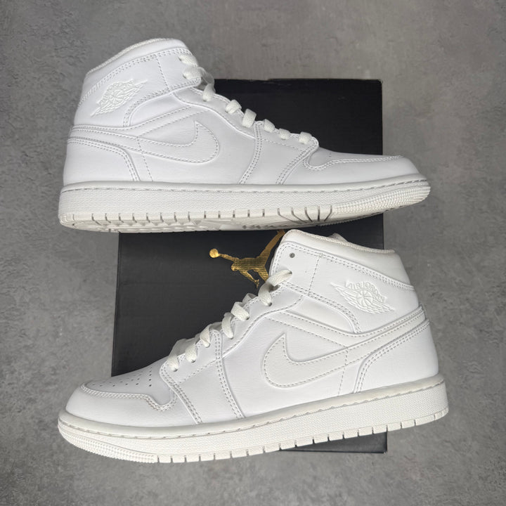 Jordan 1 Mid Triple White pre-owned size 8