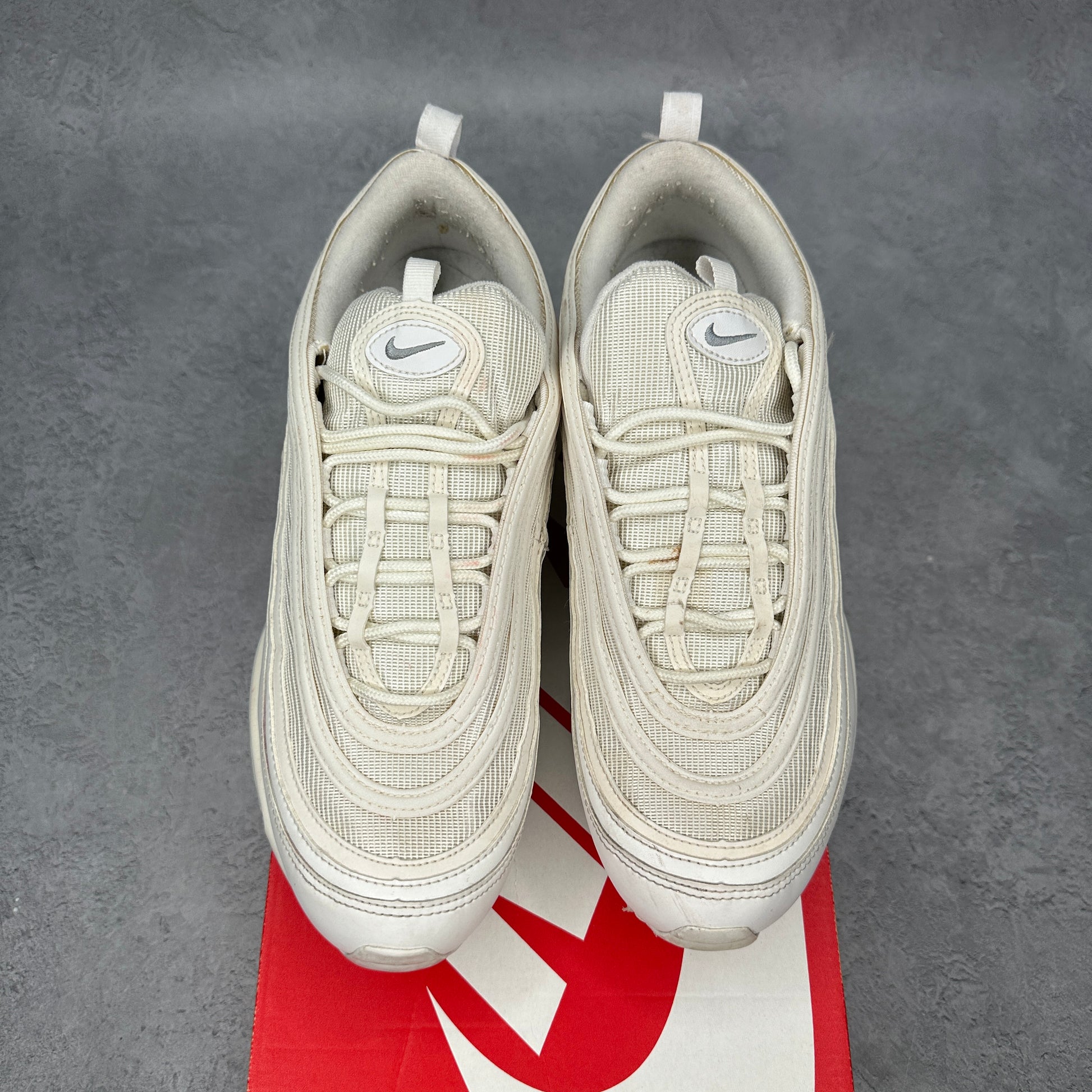 Nike Air Max 97 Triple White Wolf Grey *pre-owned* SIZE 10.5