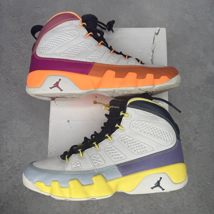 Jordan 9 Retro Change The World (Women's) pre-owned size 11.5W - Kicks Collective PA - Jordan - CV0420-100 - Women's Shoes - 10M/11.5W - Pre-Owned - Original Box (Damaged)