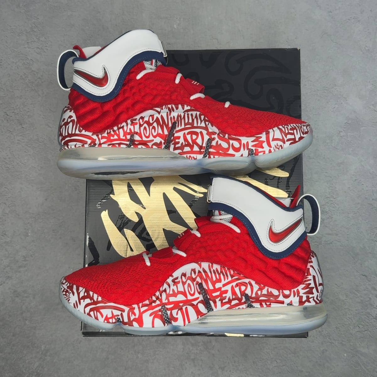Nike LeBron 17 Graffiti Remix Red 11.5 (Pre-Owned) - front