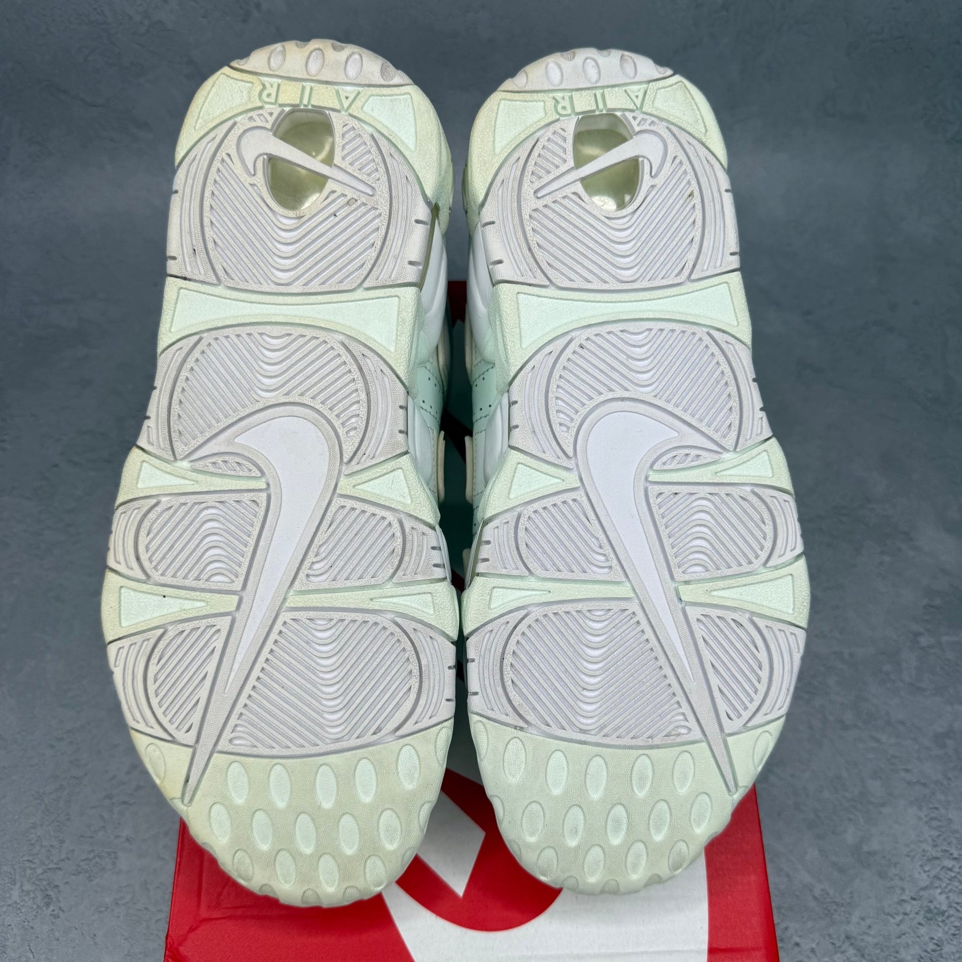 Nike Air More Uptempo Barley Green (Women's) *pre - owned* SIZE 9W - Kicks Collective PA - Nike - 917593-300 - Women's Shoes - 7.5M/9W - Pre - Owned - Replacement Box