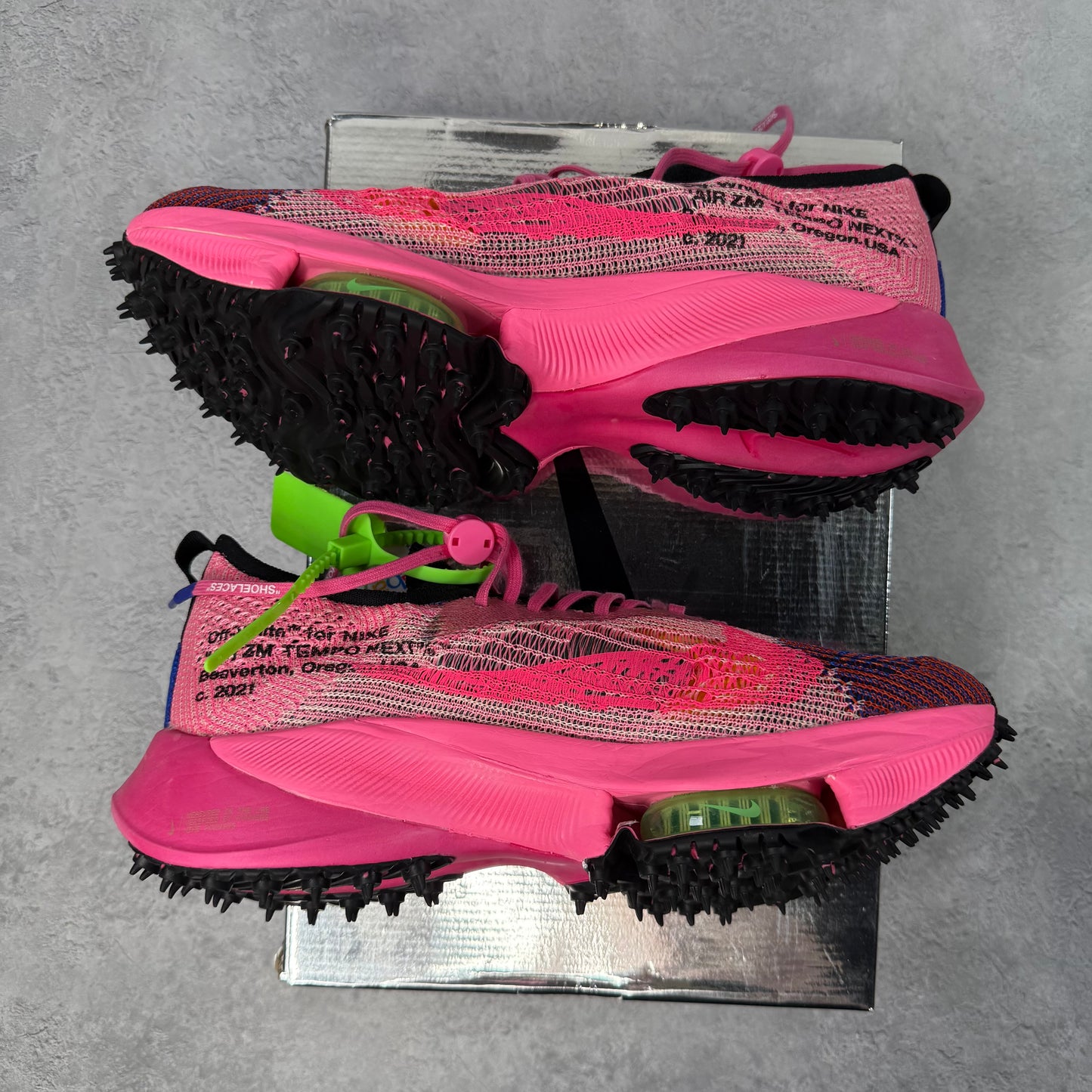 Nike Air Zoom Tempo Next% Flyknit Off-White Racer Blue Pink Glow