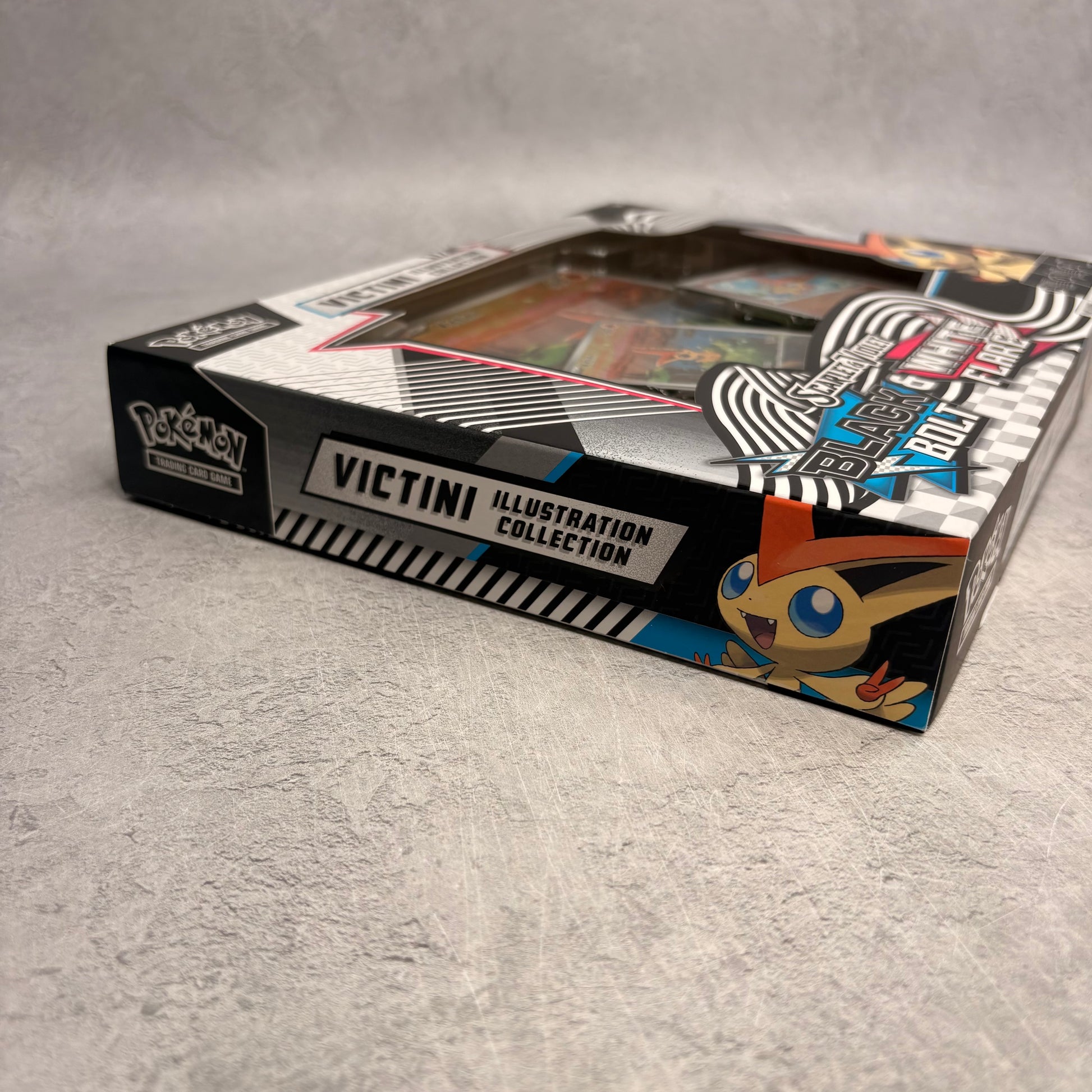 Pokémon Scarlet & Violet Black Bolt/White Flare Unova Victini Illustration Poster Collection Box