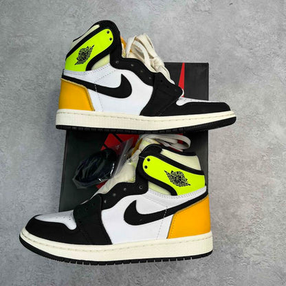 Jordan 1 Retro High White Black Volt University Gold