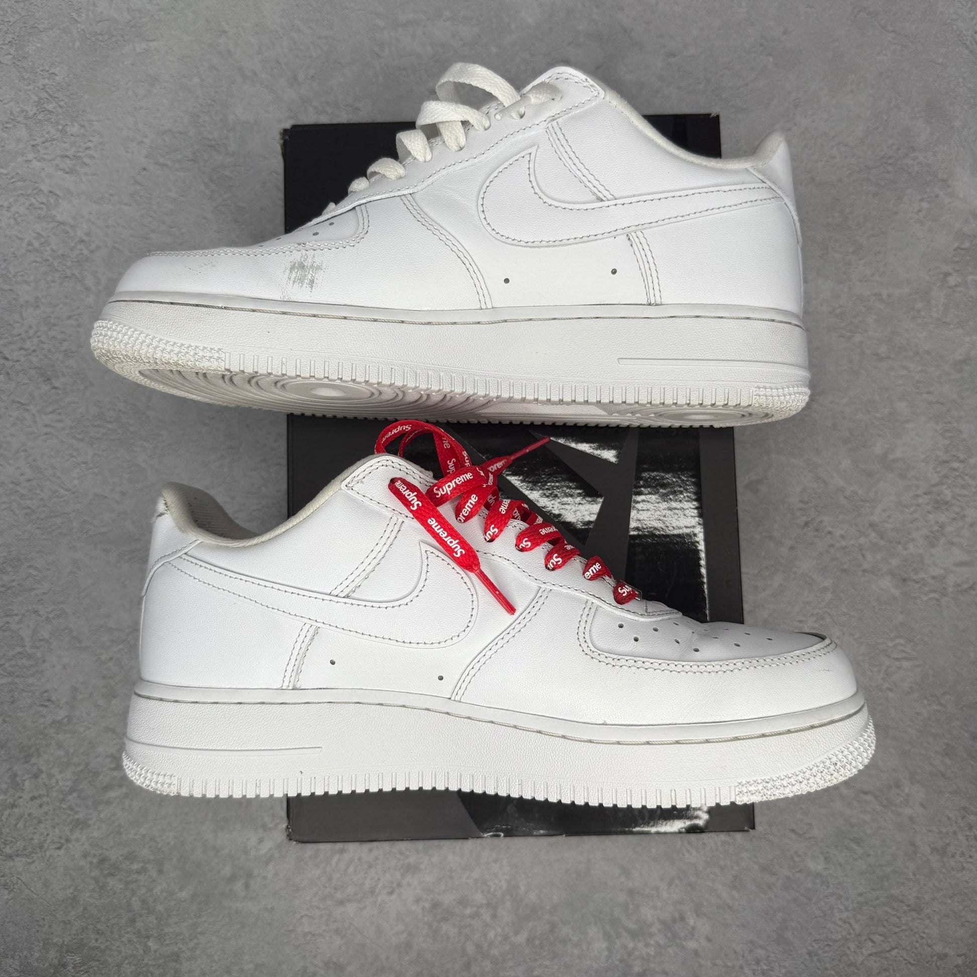 Nike Air Force 1 Low Supreme White *pre - owned* SIZE 8.5 - Kicks Collective PA - Nike - CU9225 - 100 - Men's Shoes - 8.5M/10W - Pre - Owned