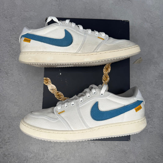 Jordan 1 Retro AJKO Low SP Union White Canvas *pre - owned* SIZE 10.5 - Kicks Collective PA - Jordan - DO8912-101 - Men's Shoes - 10.5M/12W - Pre - Owned - Original Box (Damaged)