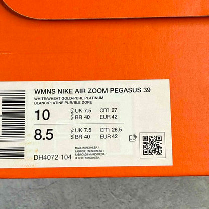 Nike Pegasus 39 White Wheat Gold Pink (Women's)