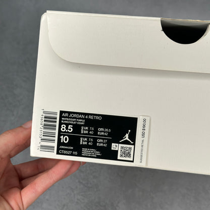 Jordan 4 Retro Metallic Purple *pre-owned* SIZE 8.5