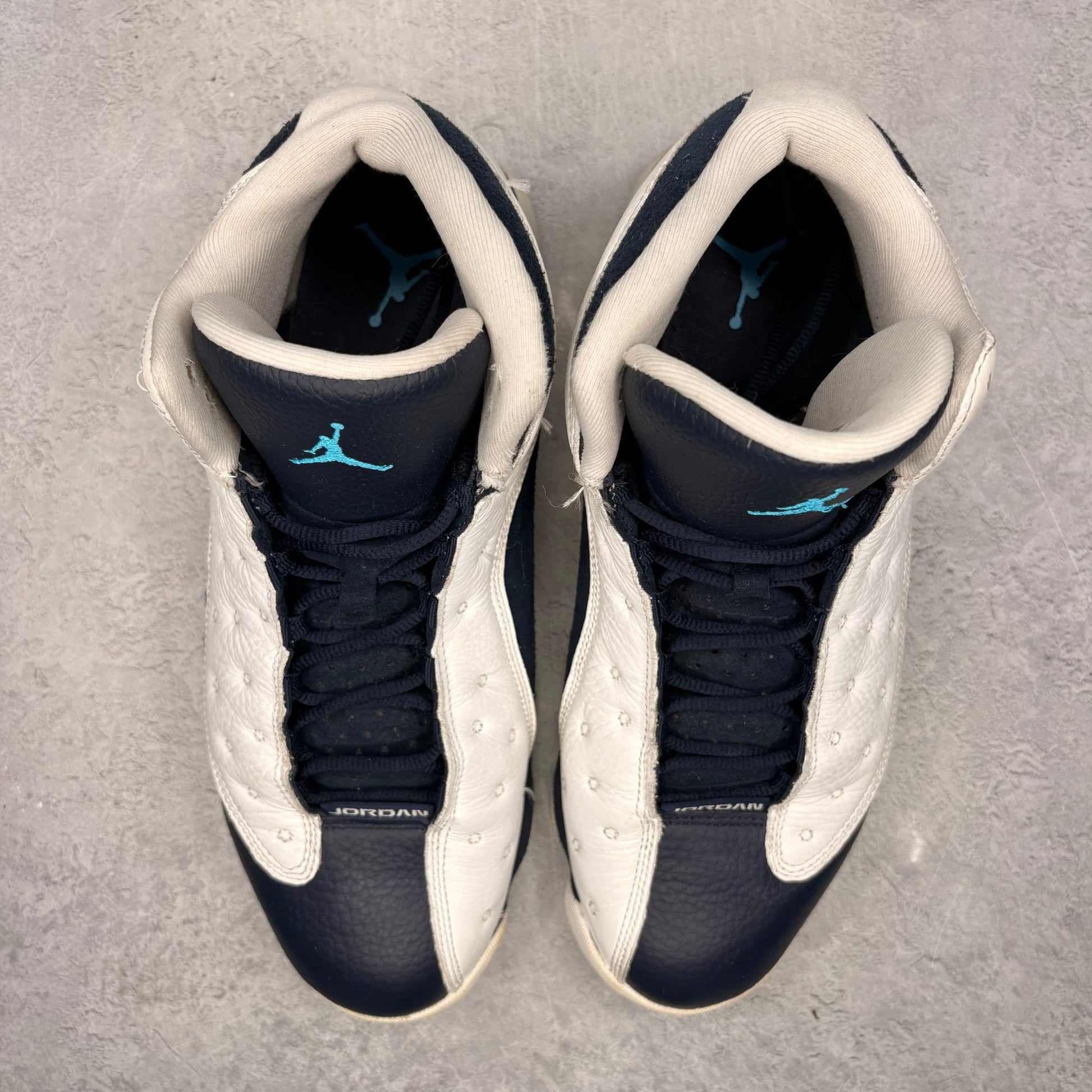 Jordan 13 Retro Obsidian Powder Blue White *pre - owned* SIZE 11 - Kicks Collective PA - Jordan - 414571-144 - Men's Shoes - 11M/12.5W - Pre - Owned - No Box