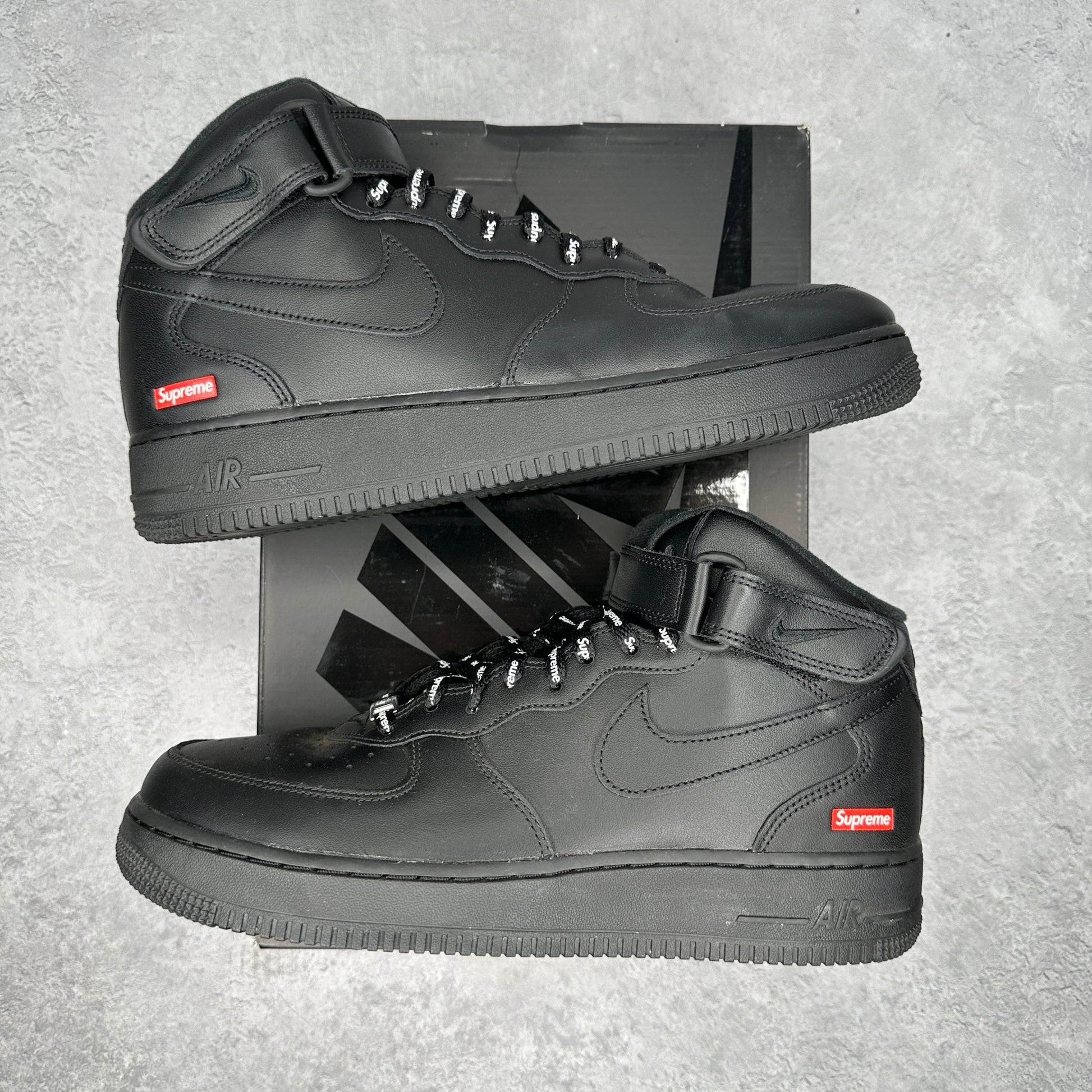 Nike Air Force 1 Mid Supreme Black *pre - owned* SIZE 10.5 - Kicks Collective PA - Nike - FZ8784-001 - Men's Shoes - 10.5M/12W - Pre - Owned