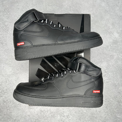 Nike Air Force 1 Mid Supreme Black *pre - owned* SIZE 10.5 - Kicks Collective PA - Nike - FZ8784-001 - Men's Shoes - 10.5M/12W - Pre - Owned
