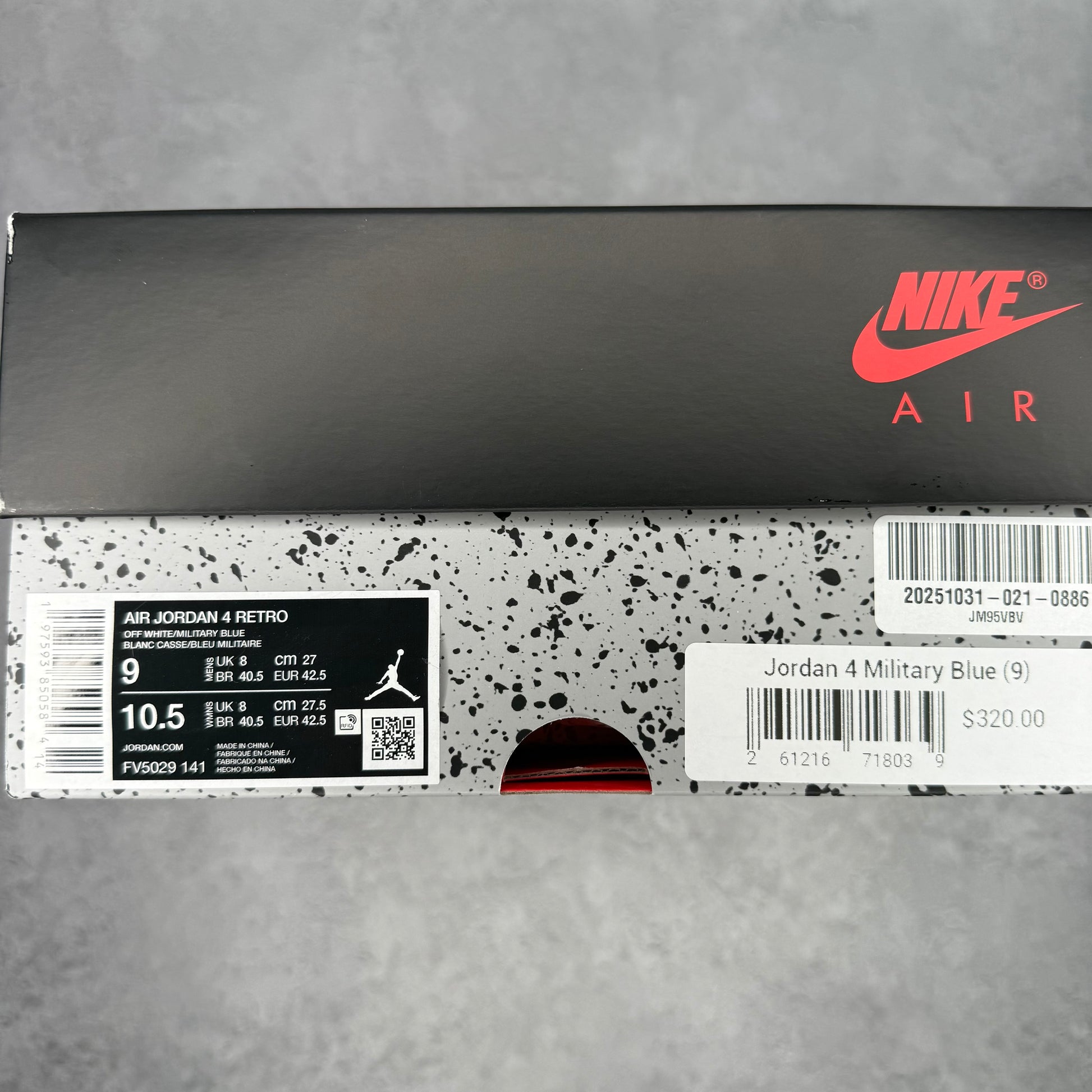 Jordan 4 Retro Military Blue (2024) *pre-owned* SIZE 9