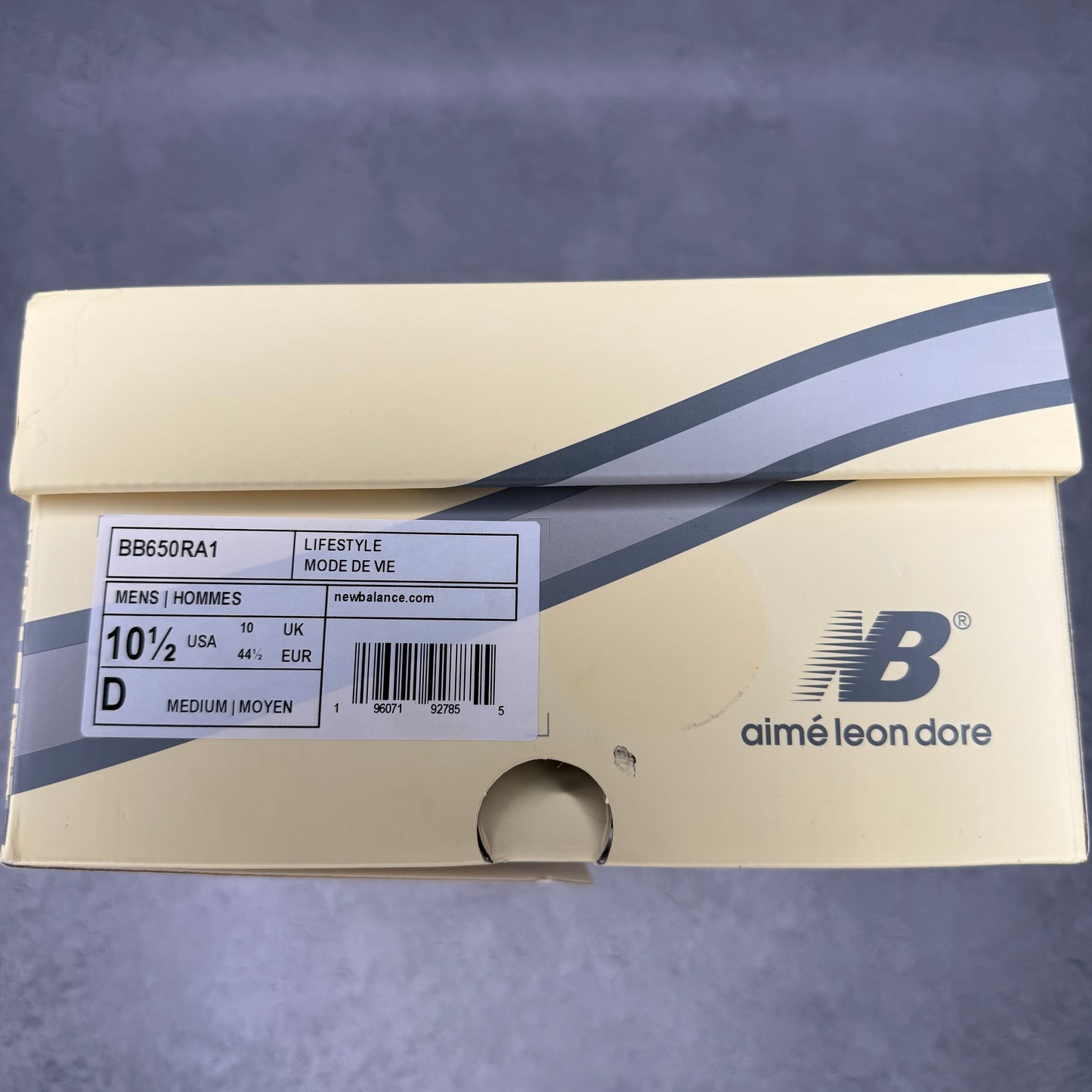 New Balance 650R Aime Leon Dore White Grey *pre-owned* SIZE 10.5