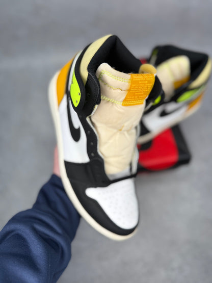 Jordan 1 Retro High White Black Volt University Gold *pre - owned* SIZE 11 - Kicks Collective PA - Jordan - 555088-118 - Men's Shoes - 11M/12.5W - Pre - Owned - Replacement Box