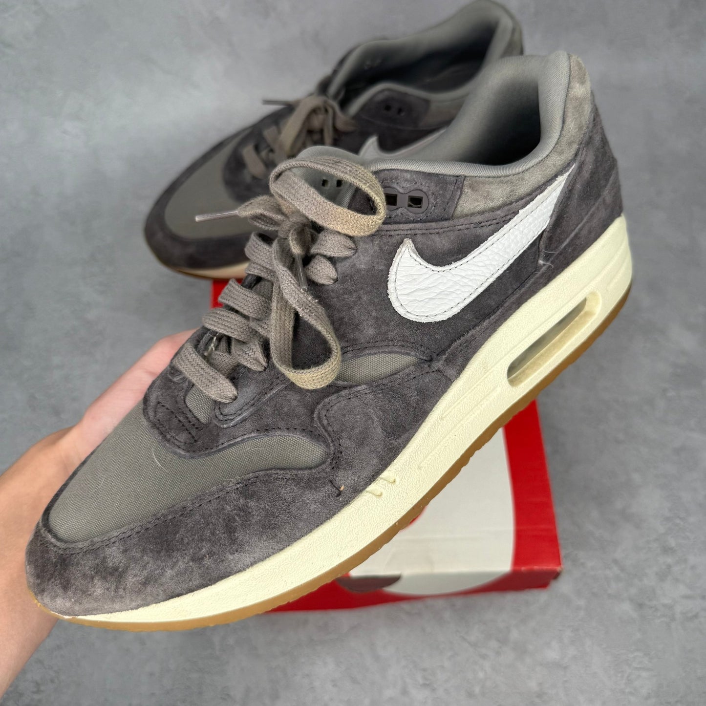 Nike Air Max 1 Crepe Soft Grey *pre - owned* SIZE 11 - Kicks Collective PA - Nike - FD5088 - 001 - Men's Shoes - 11M/12.5W - Pre - Owned
