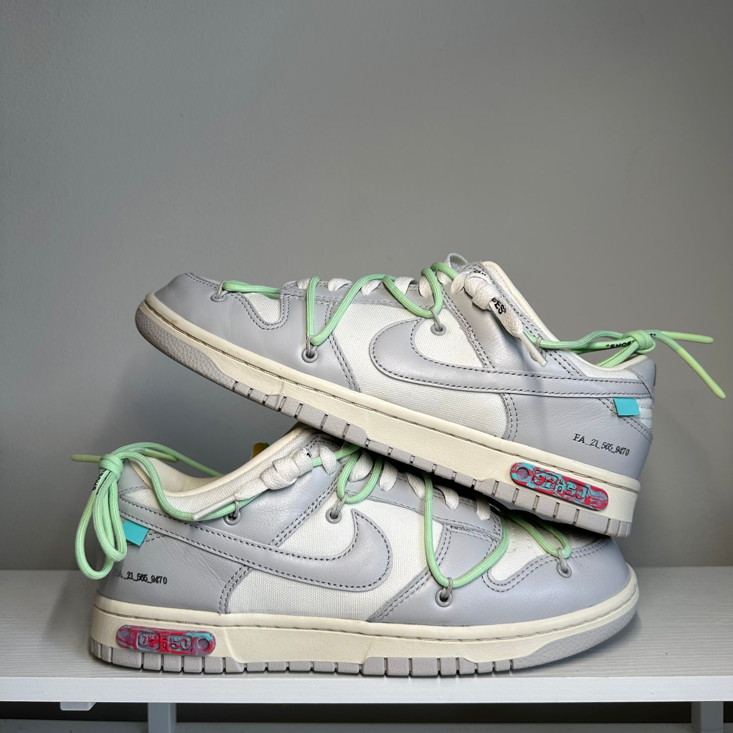 Nike Dunk Low Off-White Lot 7 NO ZIPTIE *pre-owned* (SIZE 9)