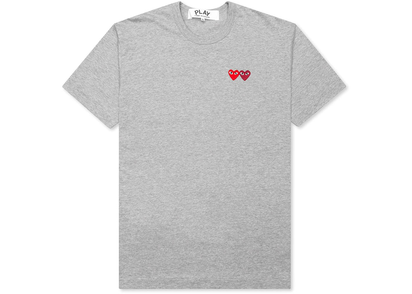 Comme des Garcons PLAY Play Double Hearts T-shirt Grey