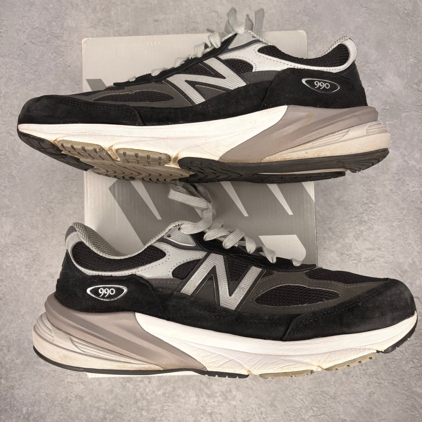 New Balance 990v6 MiUSA Black Grey White *pre-owned* SIZE 12