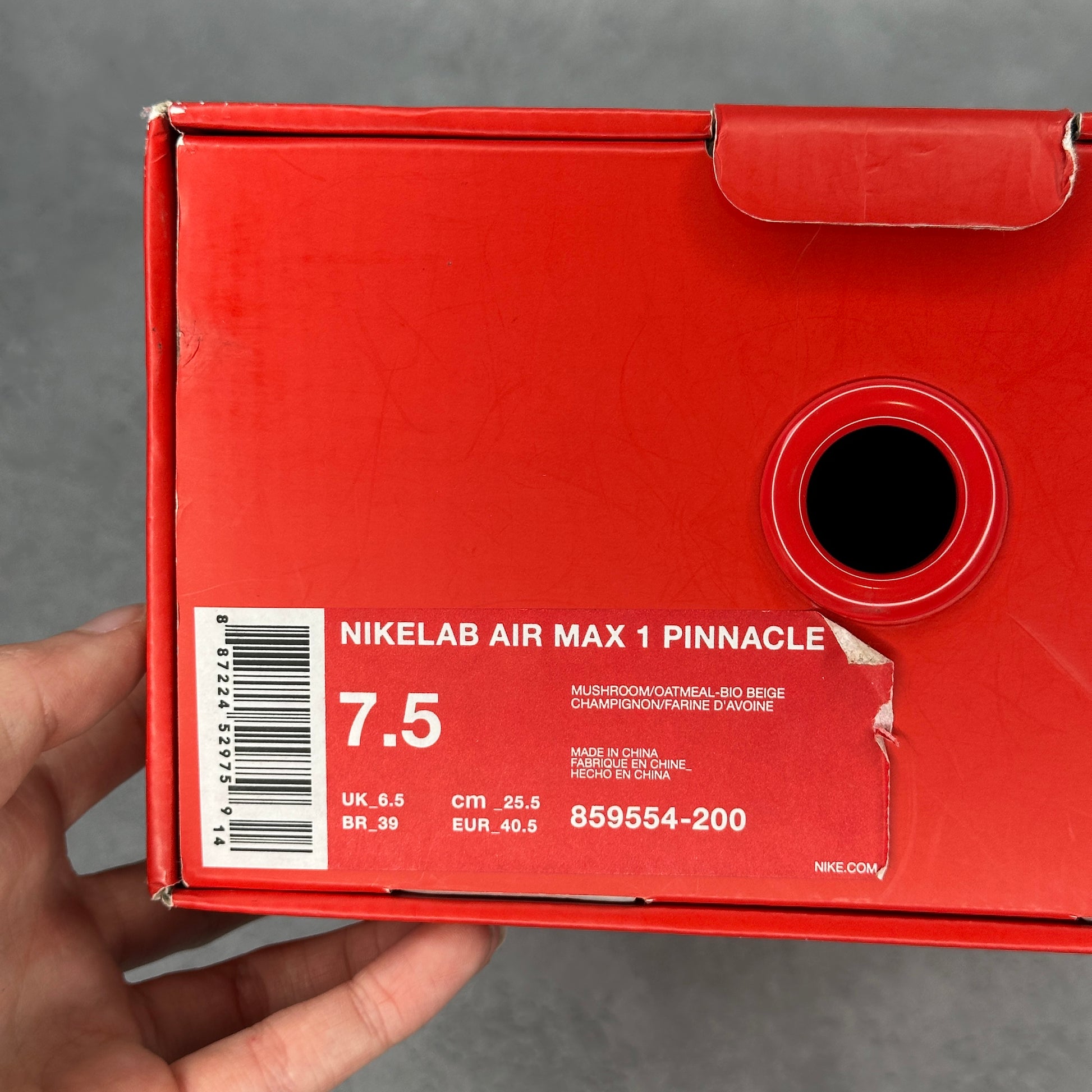 Nike Air Max 1 Pinnacle Mushroom *pre-owned* SIZE 7.5