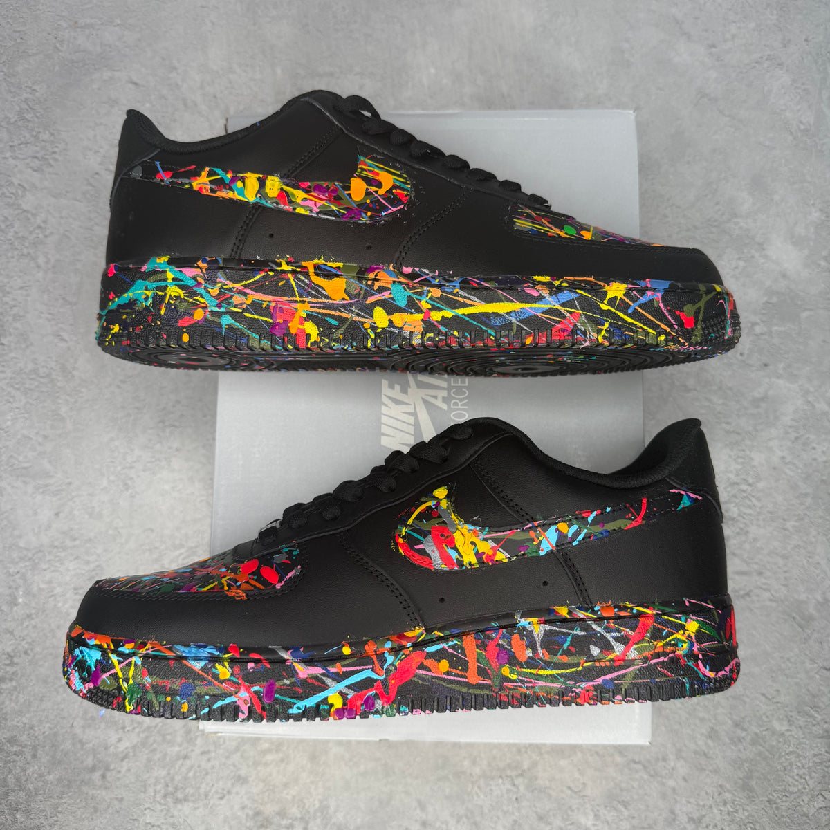 Nike Air Force 1 Low '07 Black Paint Splatter customs