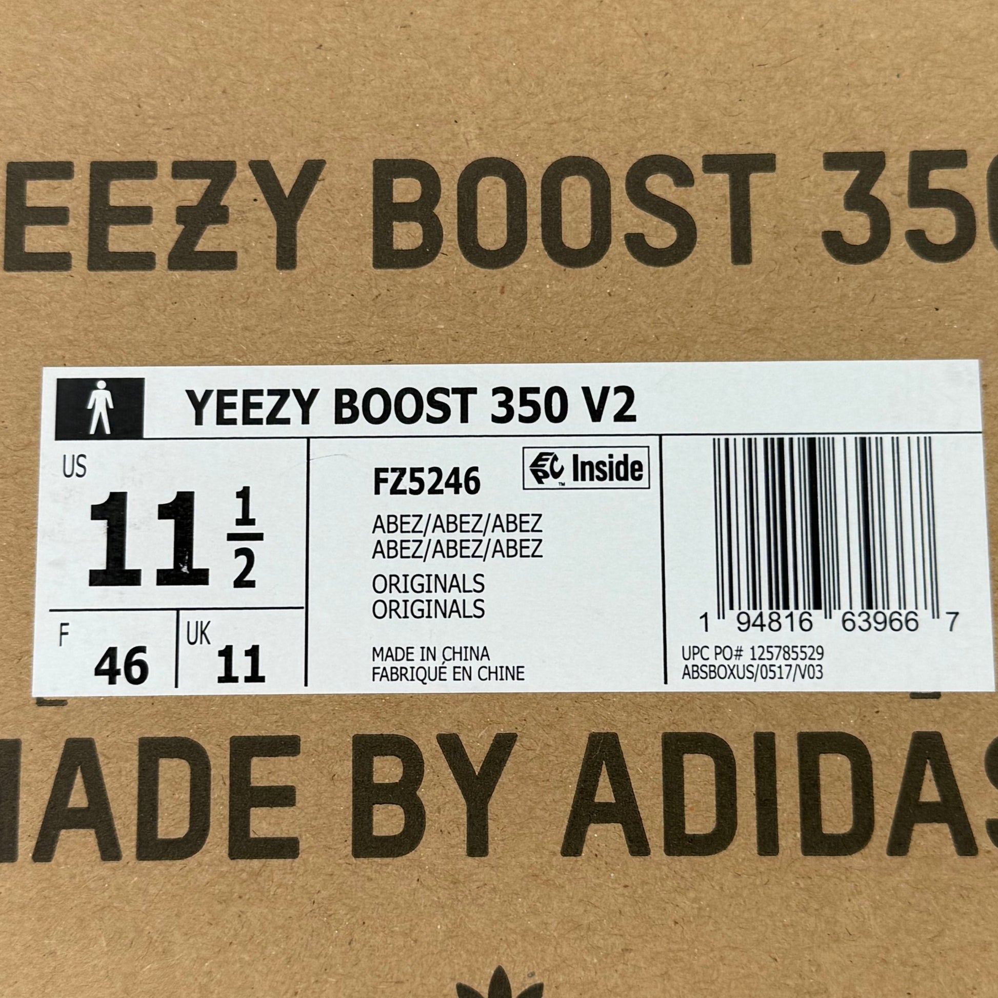 adidas Yeezy Boost 350 V2 Natural *pre - owned* SIZE 11.5 - Kicks Collective PA - adidas - FZ5246 - Men's Shoes - 11.5M/13W - Pre - Owned