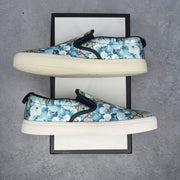 Gucci GG Supreme Canvas Slip-On 'Blue Floral' *pre-owned* SIZE 10