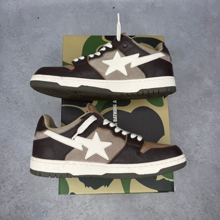 Bapesta Sk8 Sta Brown Ivory Brown *pre-owned* SIZE 9