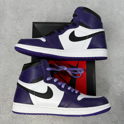 Jordan 1 Retro High Court Purple White *pre-owned* SIZE 8.5