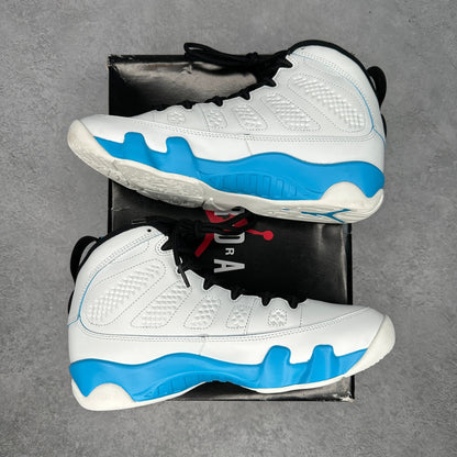 Jordan 9 Retro Powder Blue (2024) *pre - owned* SIZE 9.5 - Kicks Collective PA - Jordan - FQ8992-101 - Men's Shoes - 9.5M/11W - Pre - Owned - Original Box (Damaged)