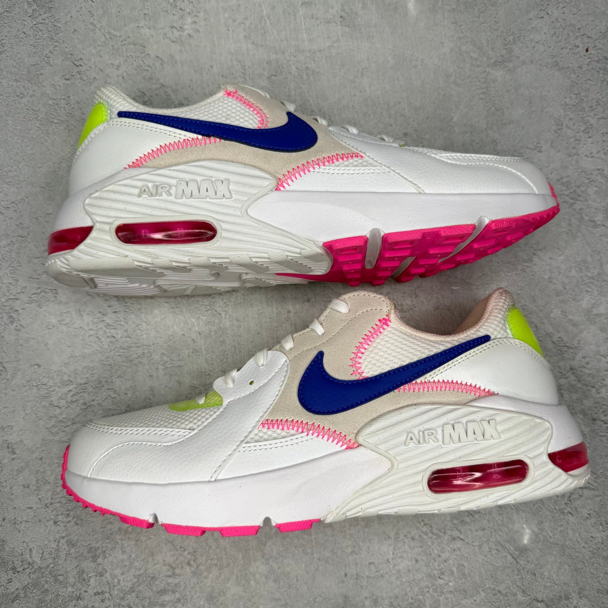 Nike Air Max Excee White Indigo Burst Volt Bright Crimson *pre - owned* SIZE 10W - Kicks Collective PA - Nike - DD2955-100 - Men's Shoes - 10W - Pre - Owned - No Box