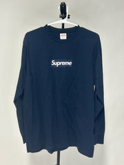 Supreme Box Logo L/S Tee Navy *pre-owned* SIZE M