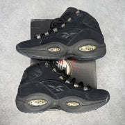 Reebok Question Mid Black Gold *pre-owned* SIZE 8.5