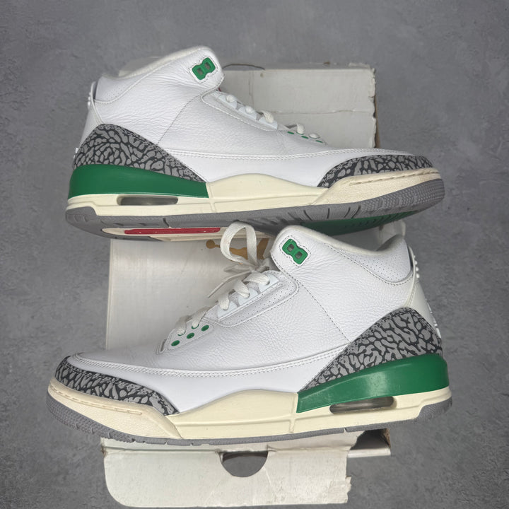 Jordan 3 Retro Lucky Green (Women's) pre-owned size 11.5W