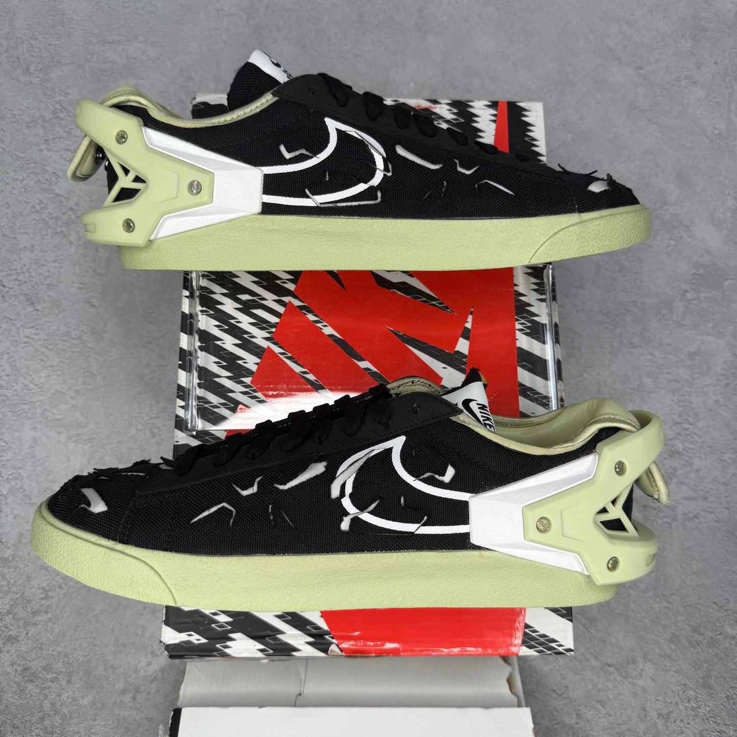 Nike Blazer Low Acronym Black Olive Aura - Kicks Collective PA - Nike - DO9373-001 - Men's Shoes - 11M/12.5W - Brand New - Original Box (Damaged)