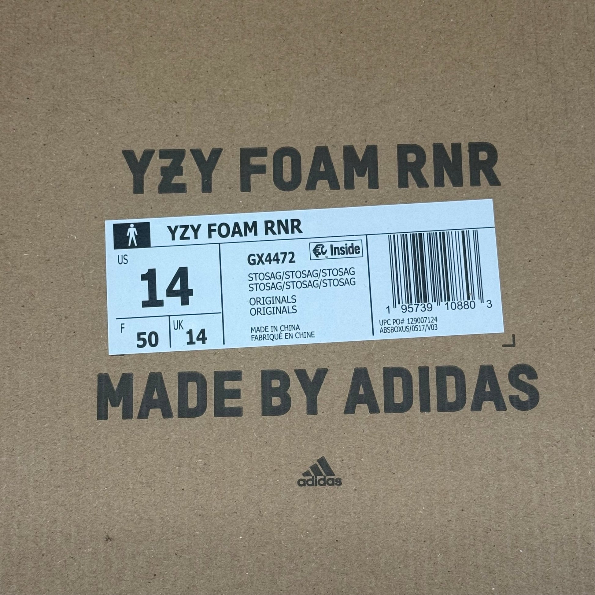 adidas Yeezy Foam RNNR Stone Sage *pre - owned* SIZE 14 - Kicks Collective PA - adidas - GX4472 - Men's Shoes - 14M/15.5W - Pre - Owned