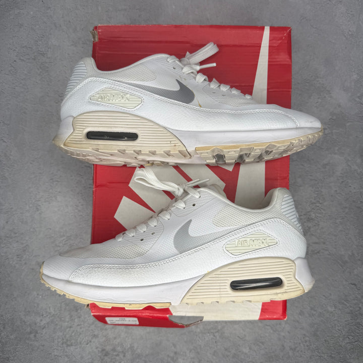 Nike Air Max 90 Ultra 2.0 White Metallic Platinum (Women's) *pre-owned* SIZE 10W