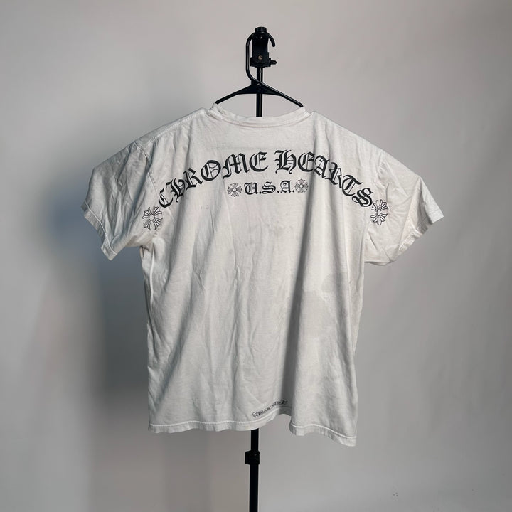 Chrome Hearts Shoulder Logo T-Shirt Tee White *pre-owned* SIZE XXL