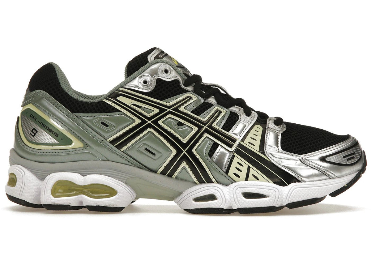 ASICS Gel-Nimbus 9 Black Green Yellow Silver - Kicks Collective PA - ASICS - 1201A424-004 - Men's Shoes - 10.5M/12W - Brand New