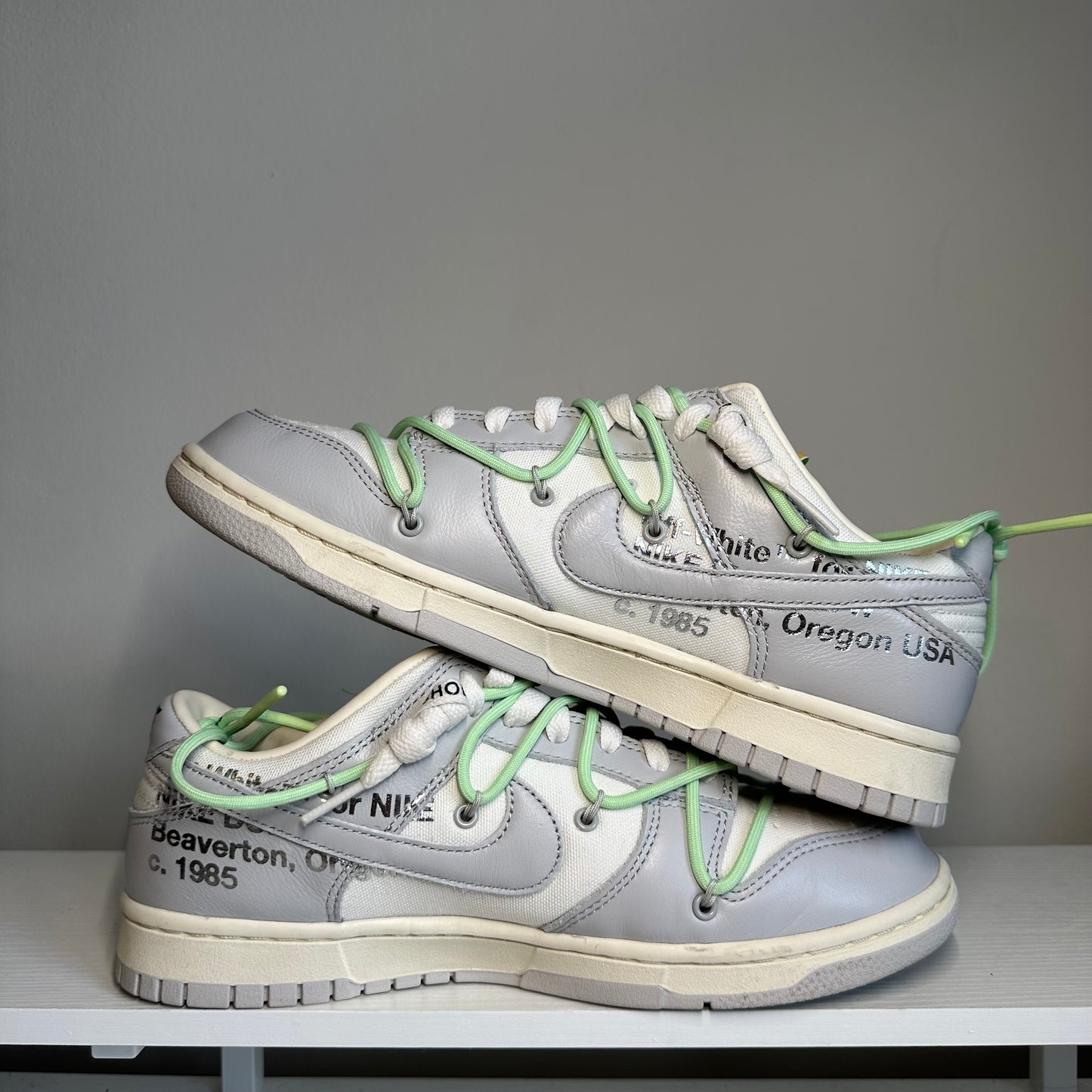 Nike Dunk Low Off-White Lot 7 NO ZIPTIE *pre-owned* (SIZE 9)