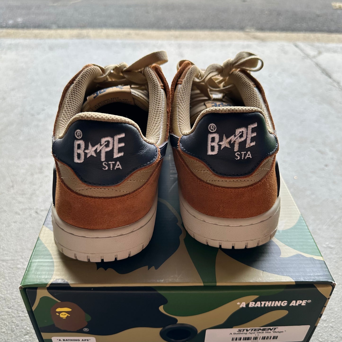 A Bathing Ape Bape SK8 Sta Beige (2022) *pre-owned* (SIZE 13)