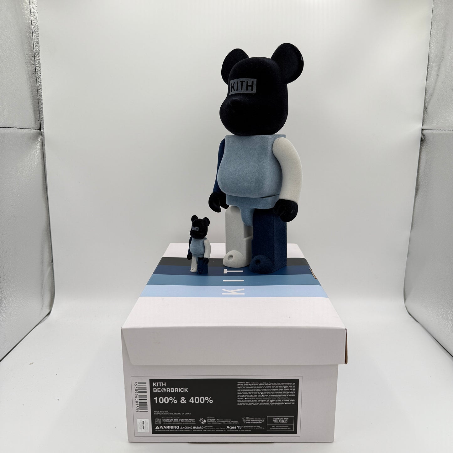 Bearbrick Kith 100% & 400% Set Summer Cool Multi Side of Small and Large Bears