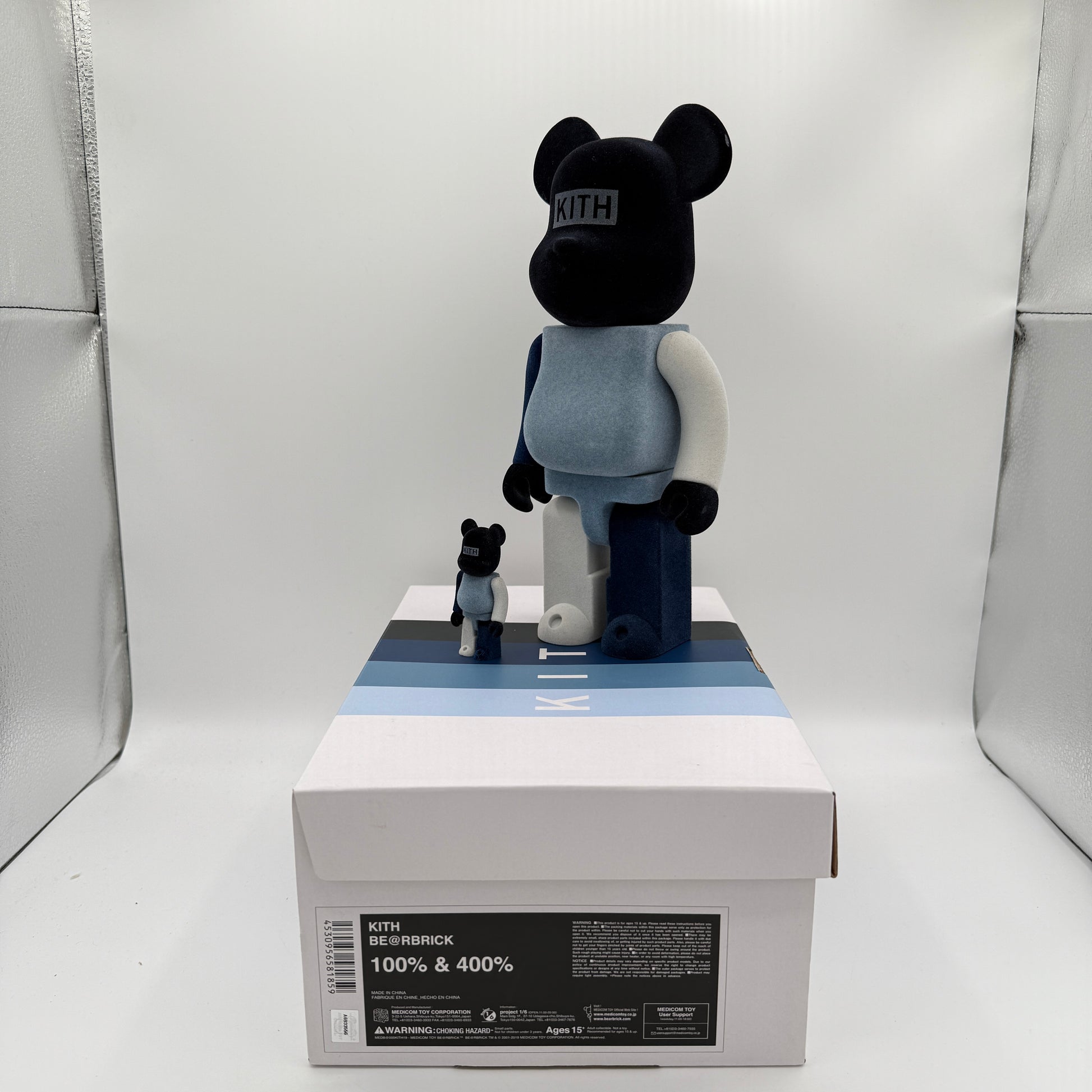 Bearbrick Kith 100% & 400% Set Summer Cool Multi Side of Small and Large Bears