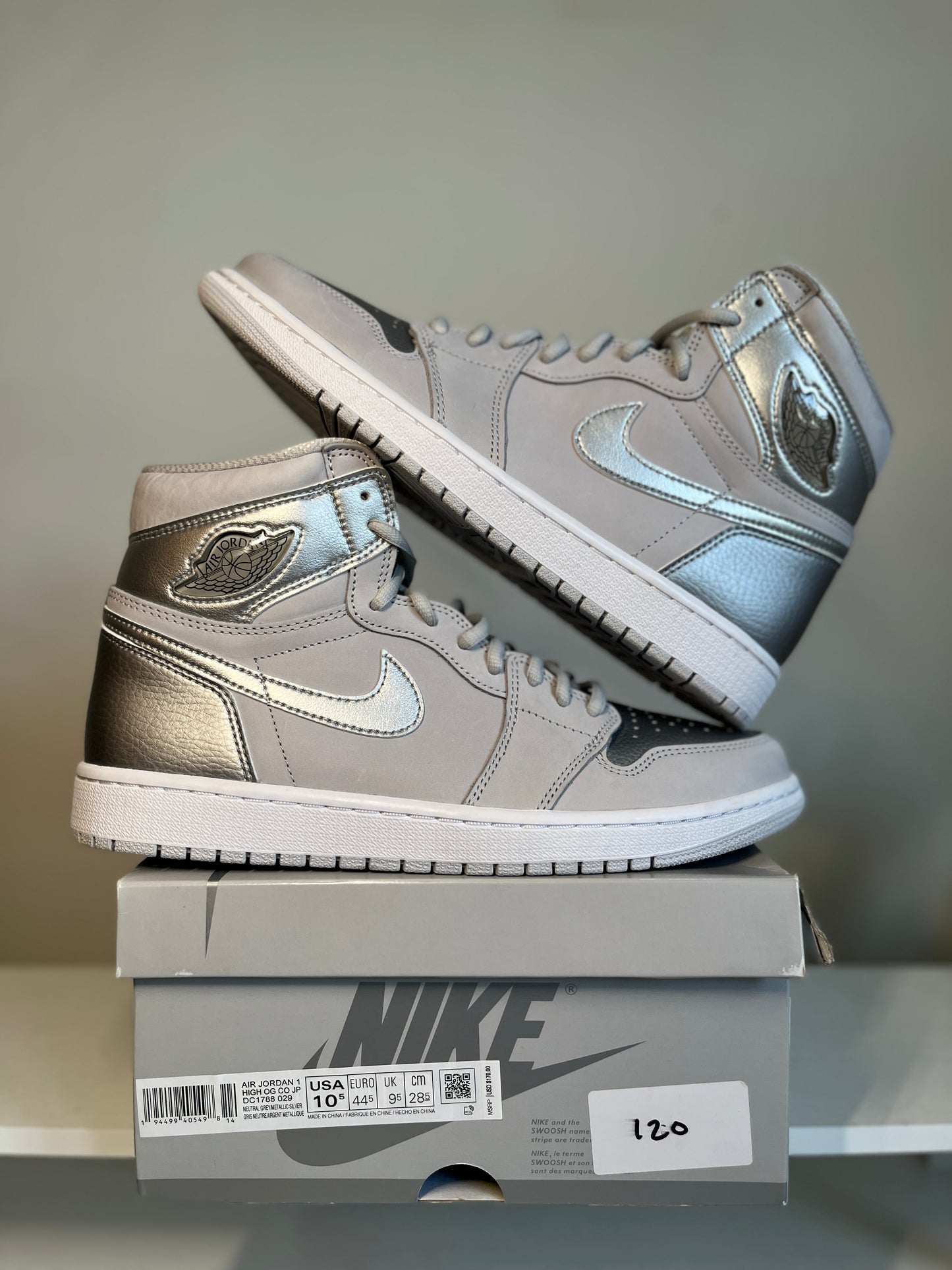 Jordan 1 Retro High CO.JP Neutral Grey (2020) *pre owned* (SIZE 10.5)