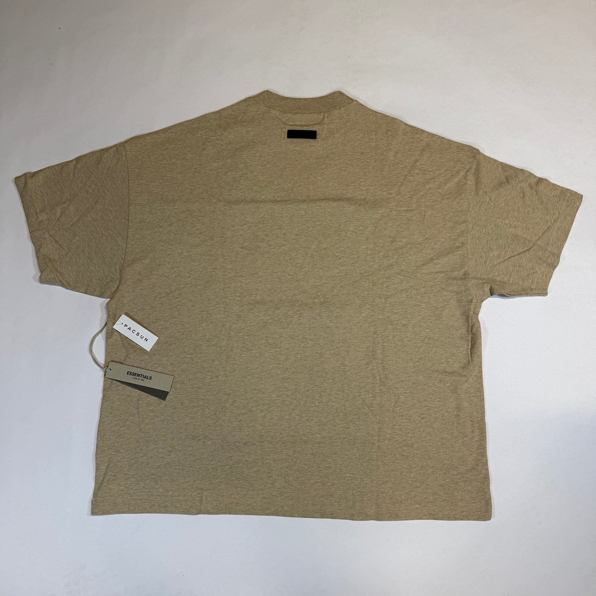 Essentials Fear of God Heather Gold SS T-Shirt Back of Shirt