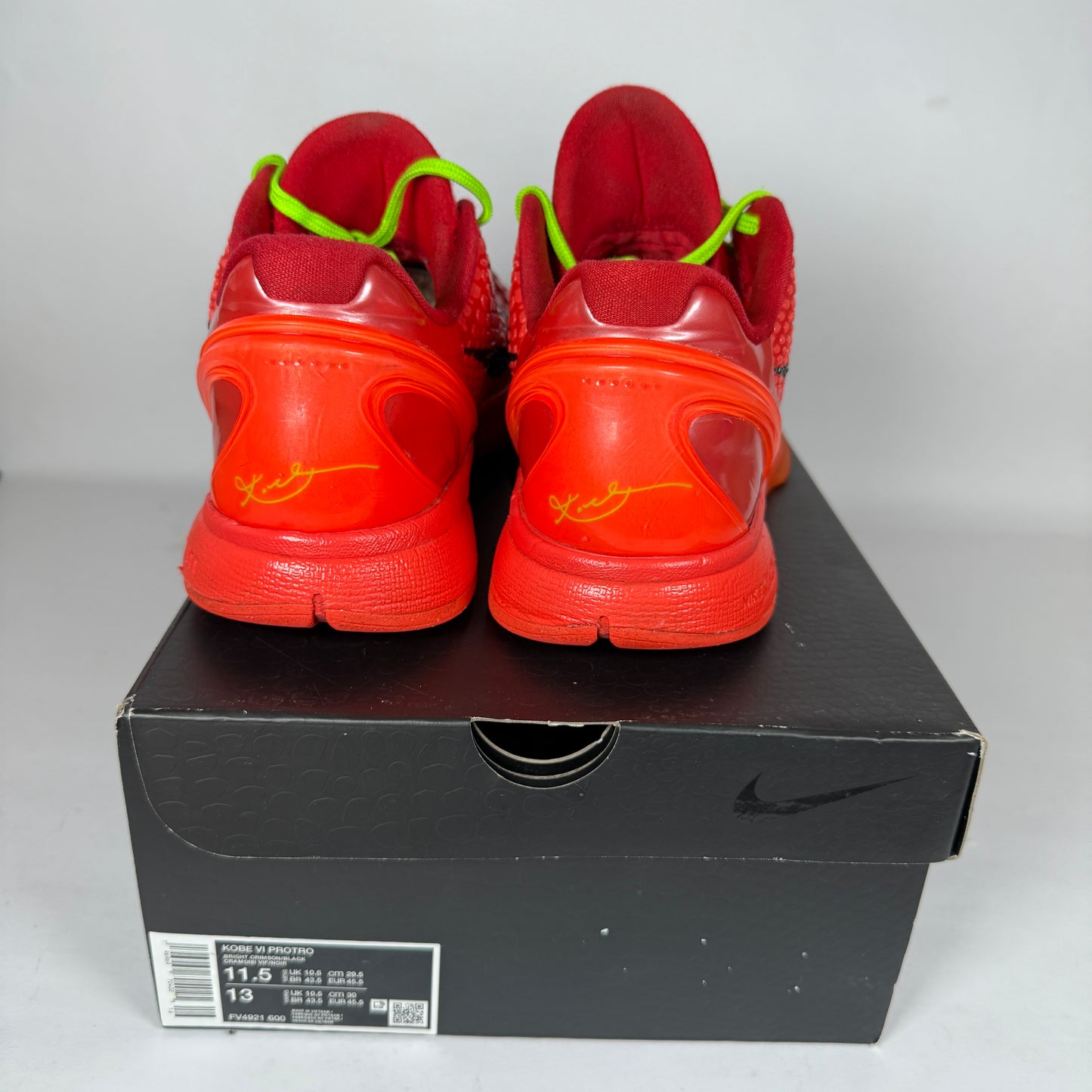 Nike Kobe 6 Protro Reverse Grinch *pre-owned) (SIZE 11.5)