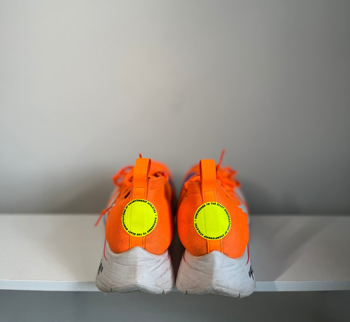 Nike Off White Zoom Fly Mercurial Total Orange (no box) *pre-owned* (SIZE 10.5)