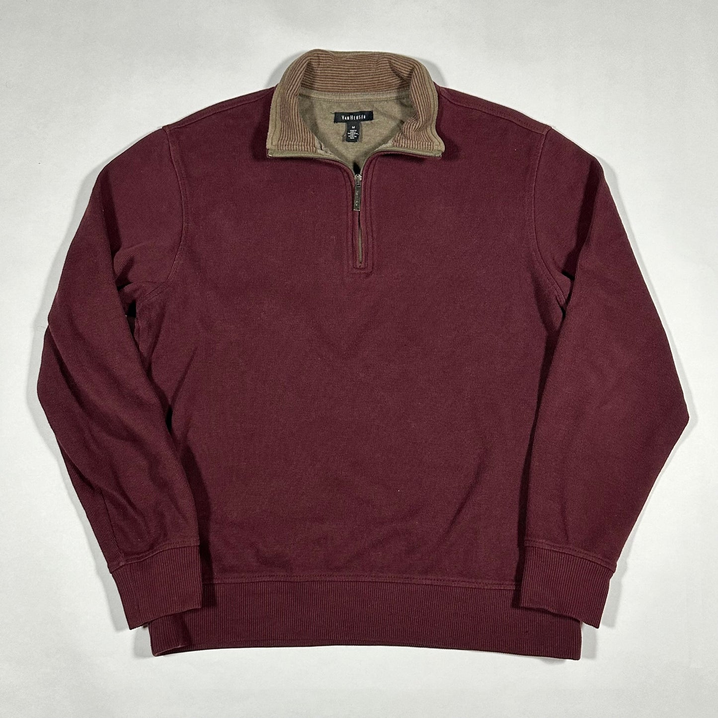 Van Heusen Quarter Zip Burgundy - Medium