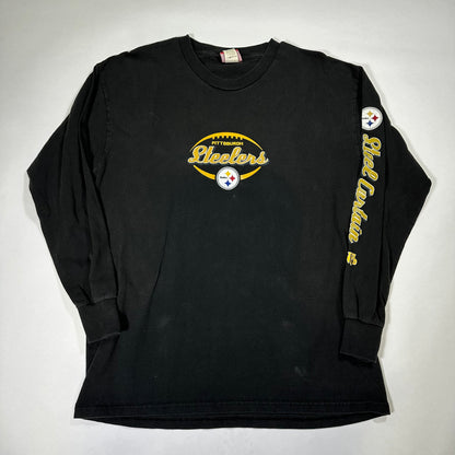 Vintage Pittsburgh Steelers Black Long Sleeve T-Shirt *pre-owned*